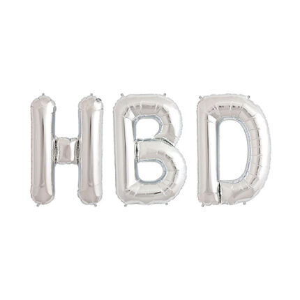 بادکنک فویلی۱۶اینچ HBD نقره‌ای