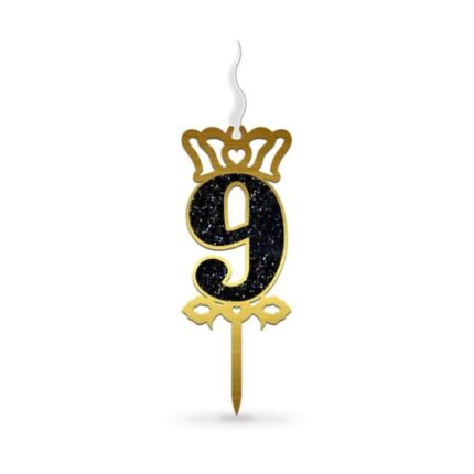 شمع مولتی اکلیلی عدد 9 مشکی